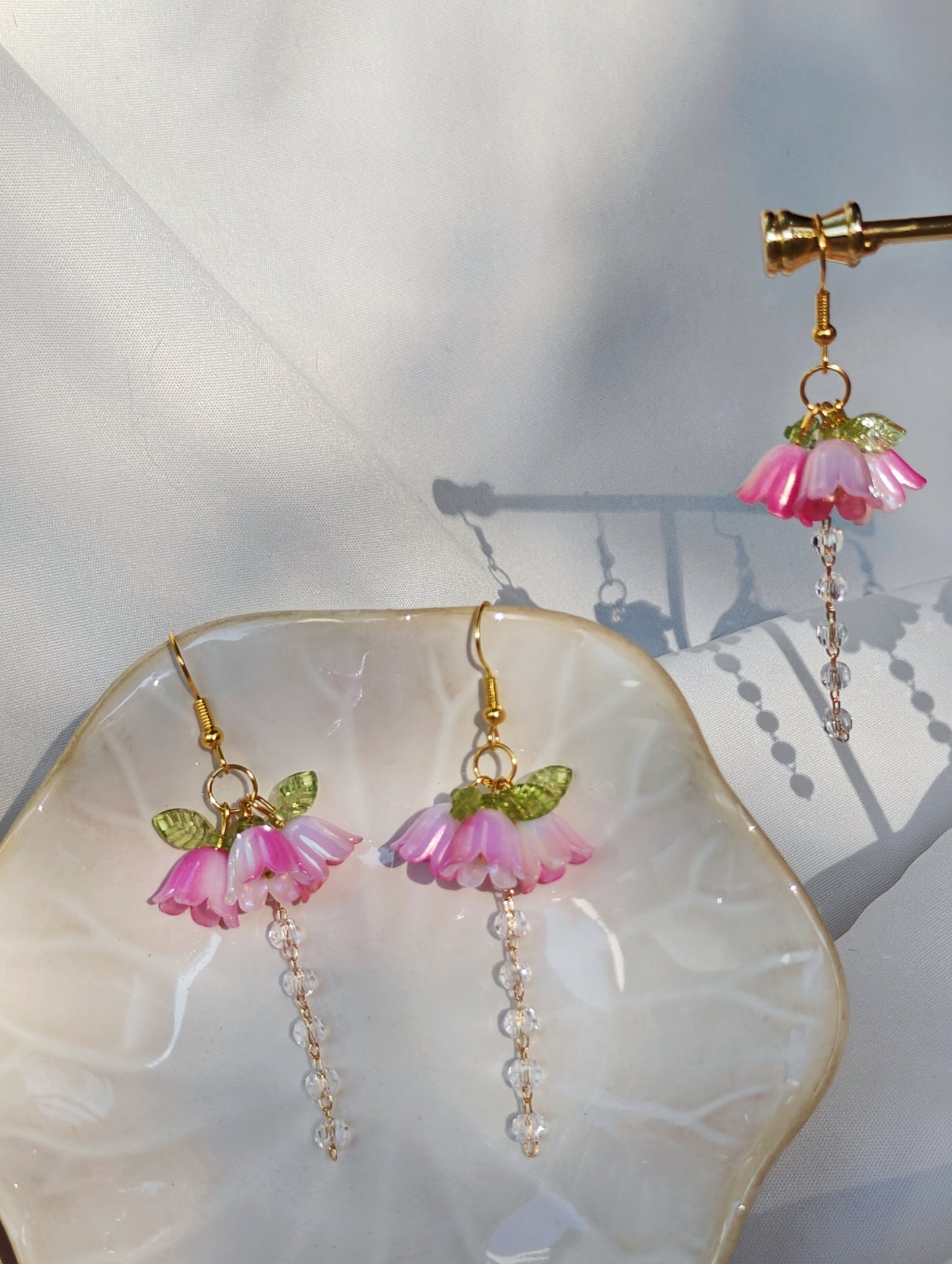 Dangle crystal bouquet earrings