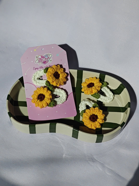 Sun Flower Crochet Hairpin Set