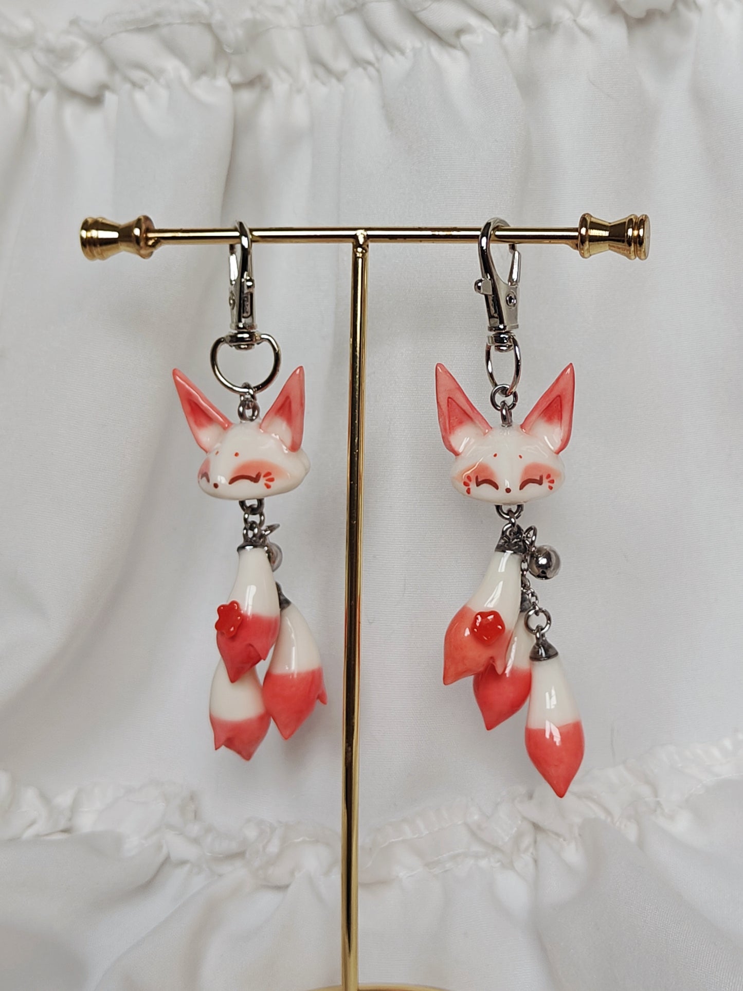 Kitsune Handmade Clay Fox Keychain
