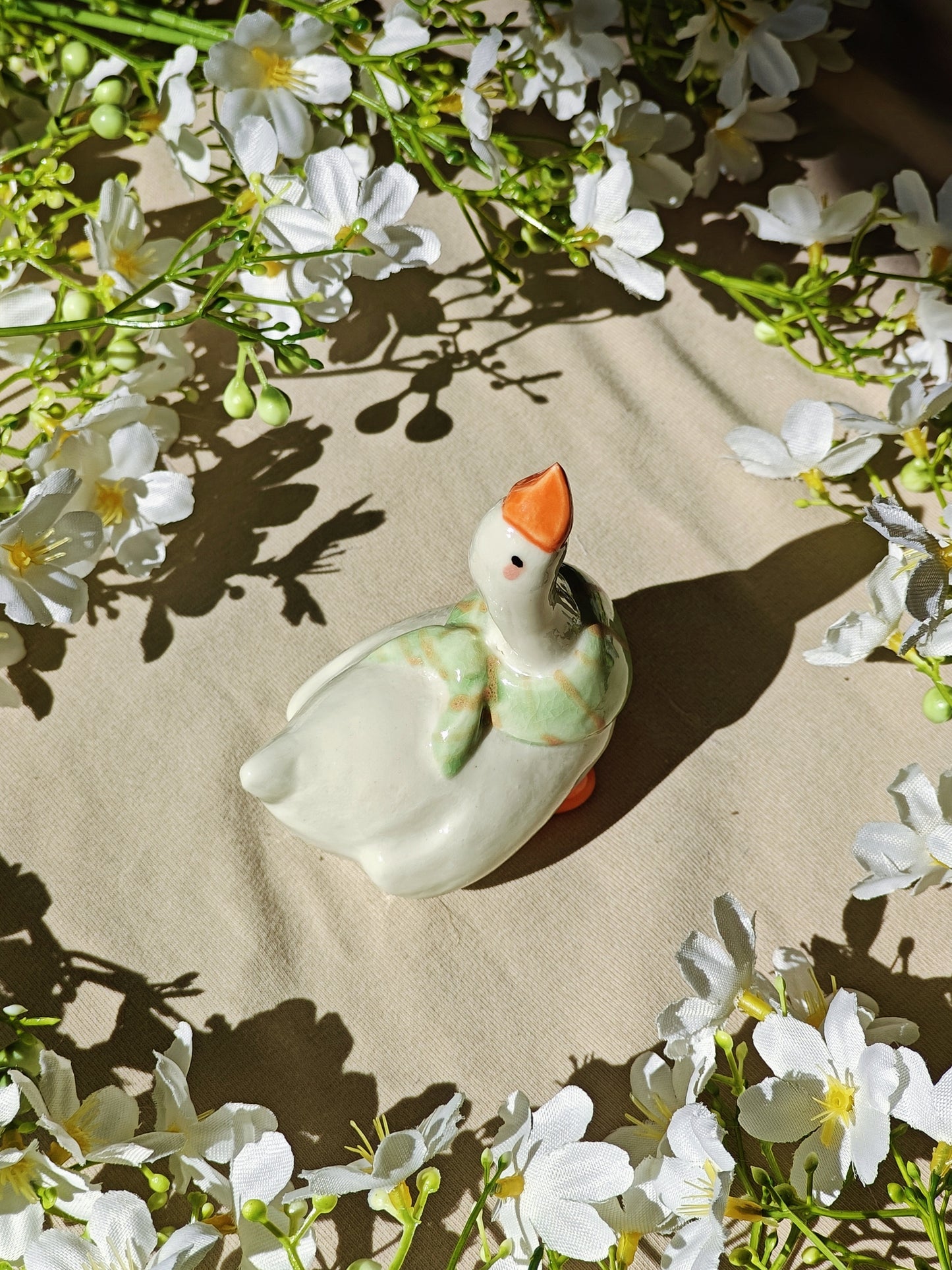 White Goose Ceramic Ring Holder