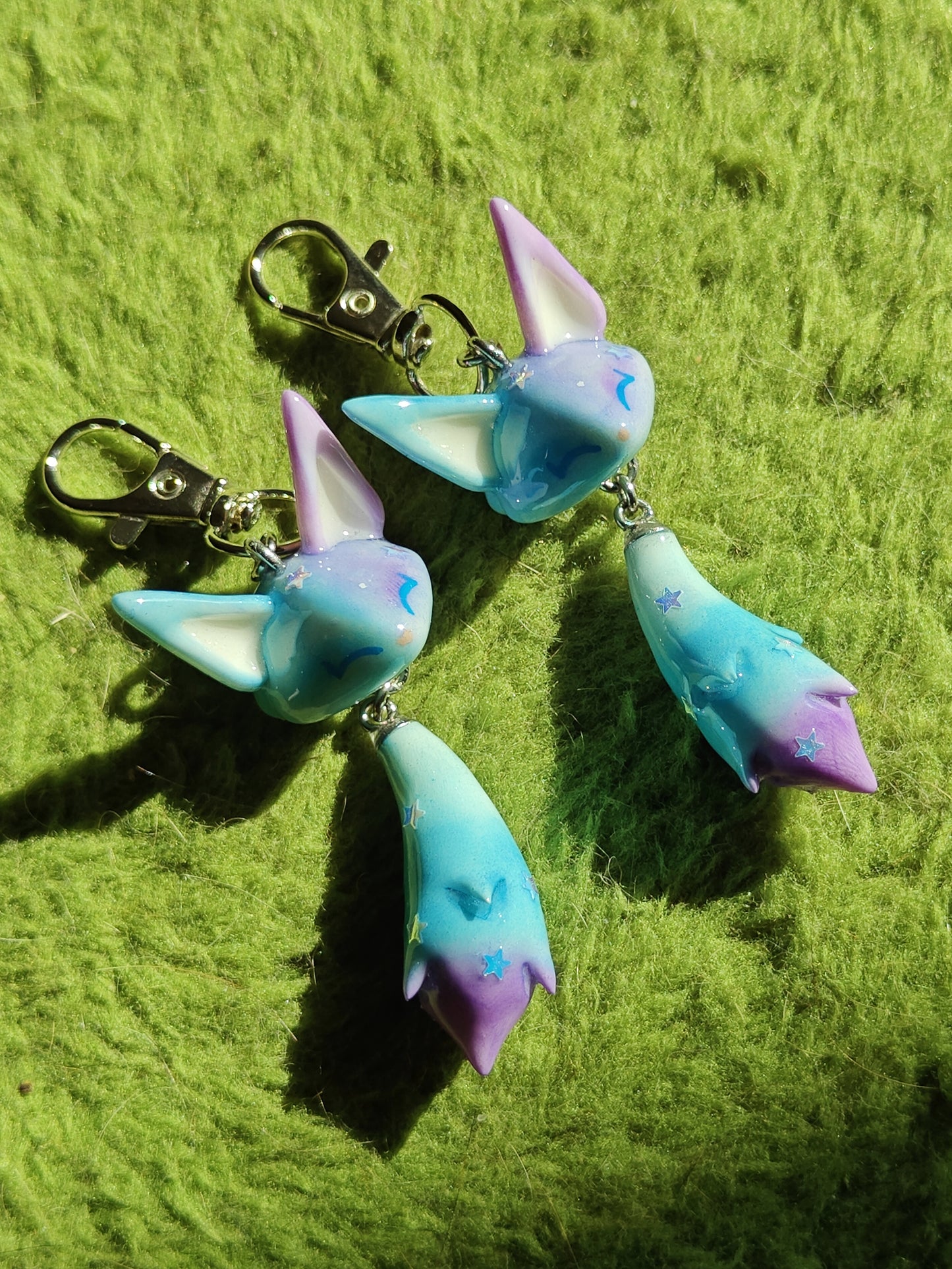 Galaxy Fox Handmade Clay Keychain