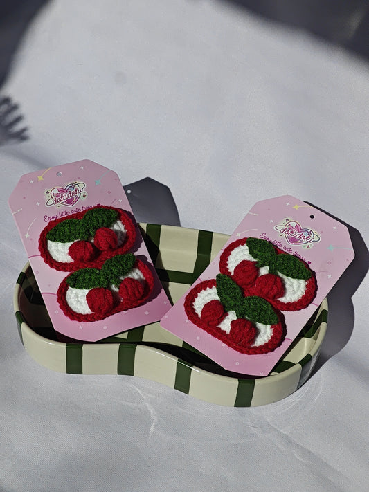 Cherry Crochet Hairpin Set