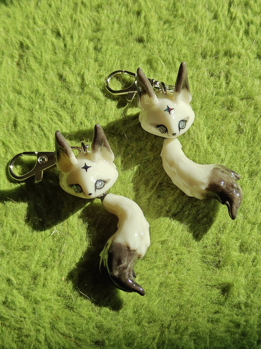 Hollow Wolf Handmade Clay Keychain