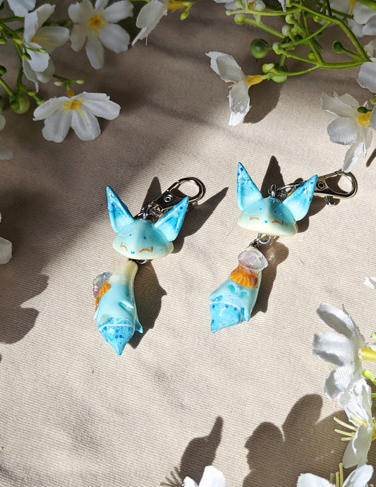 Mermaid Fox Handmade Clay Keychain