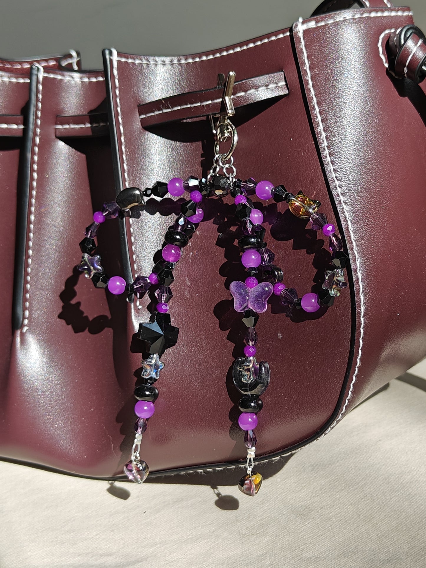 Purple Bow Bag Charm