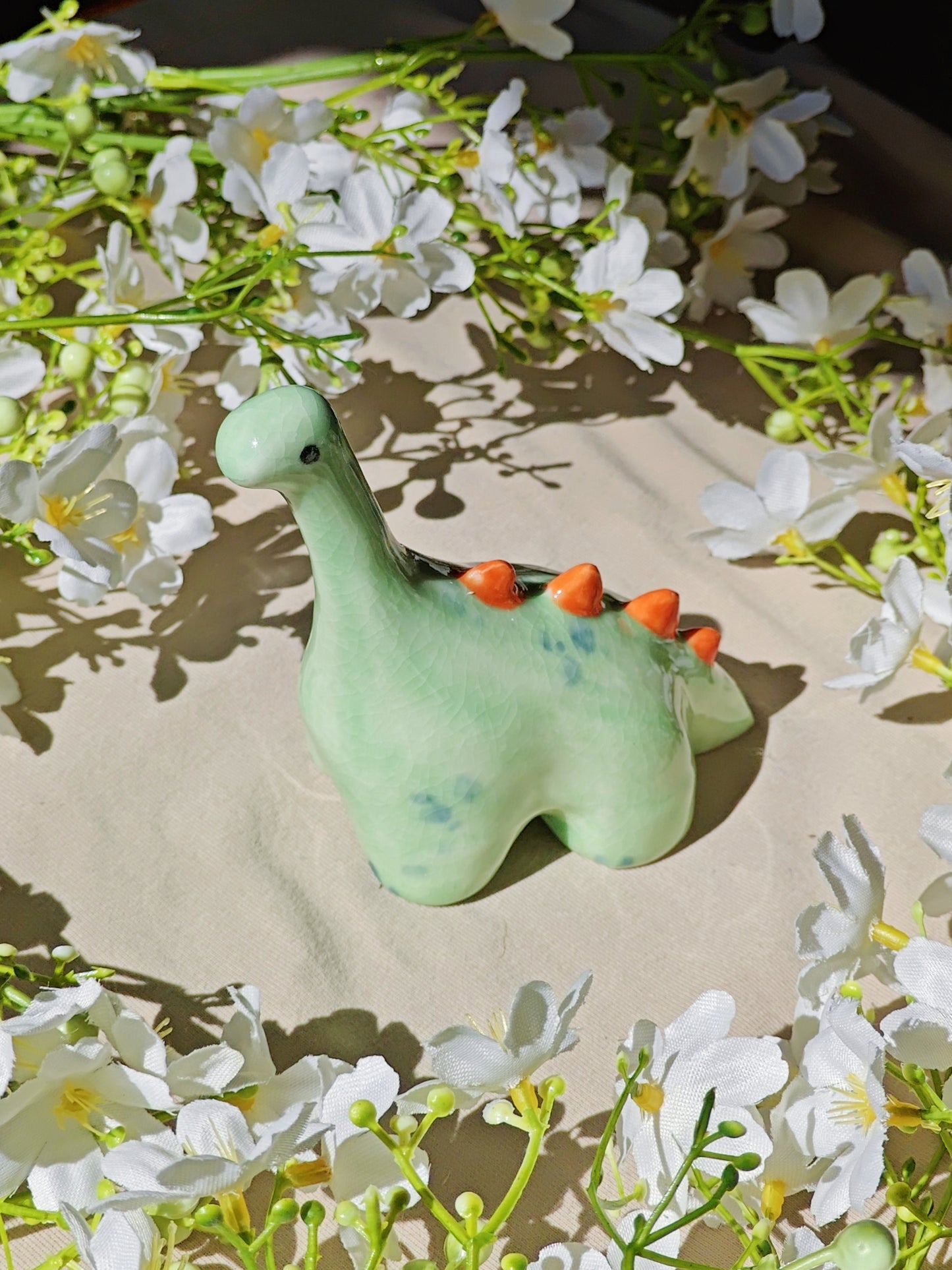Green Dino Ceramic Ring Holder