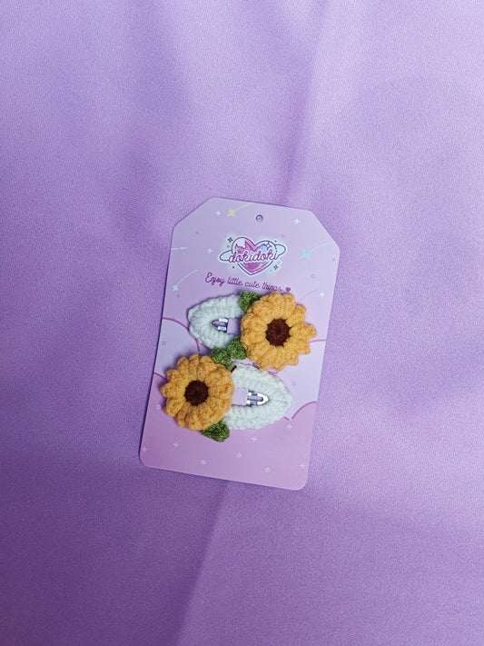Sun Flower Crochet Hairpin Set
