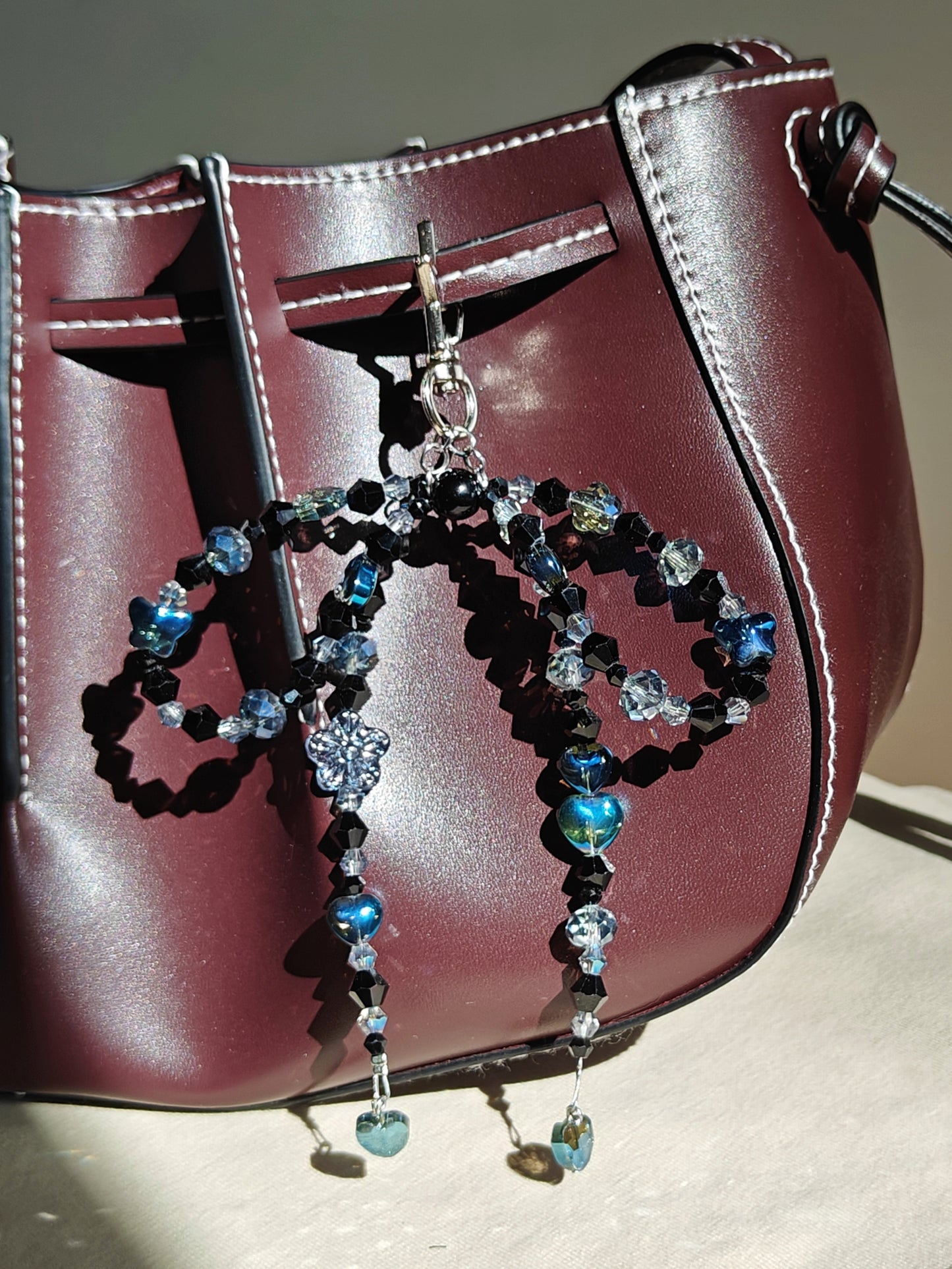 Blue Bow Bag Charm