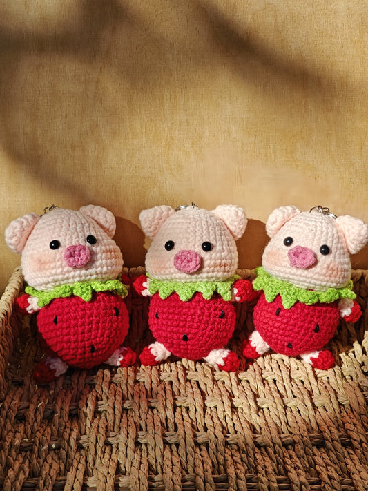 Crochet Strawberry Pig