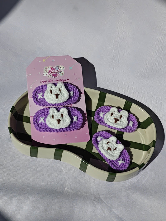 Bunny Crochet Hairpin Set
