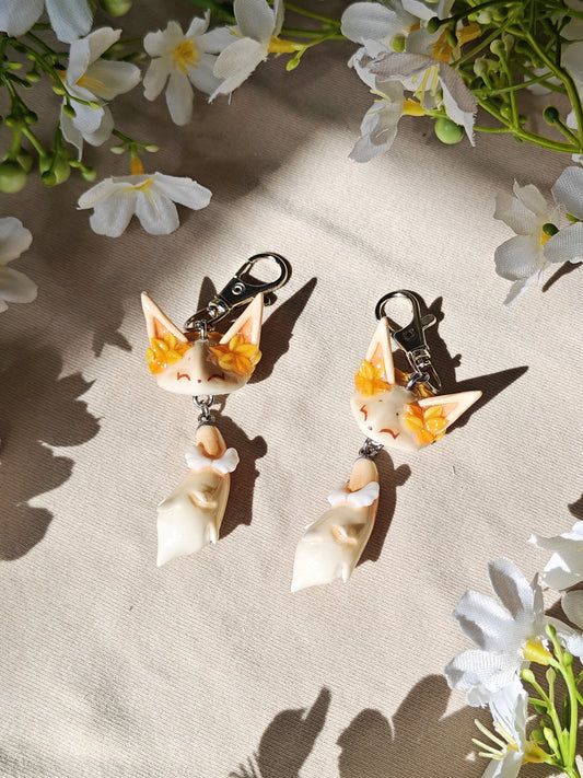 Roman Cupid Fox Handmade Clay Keychain