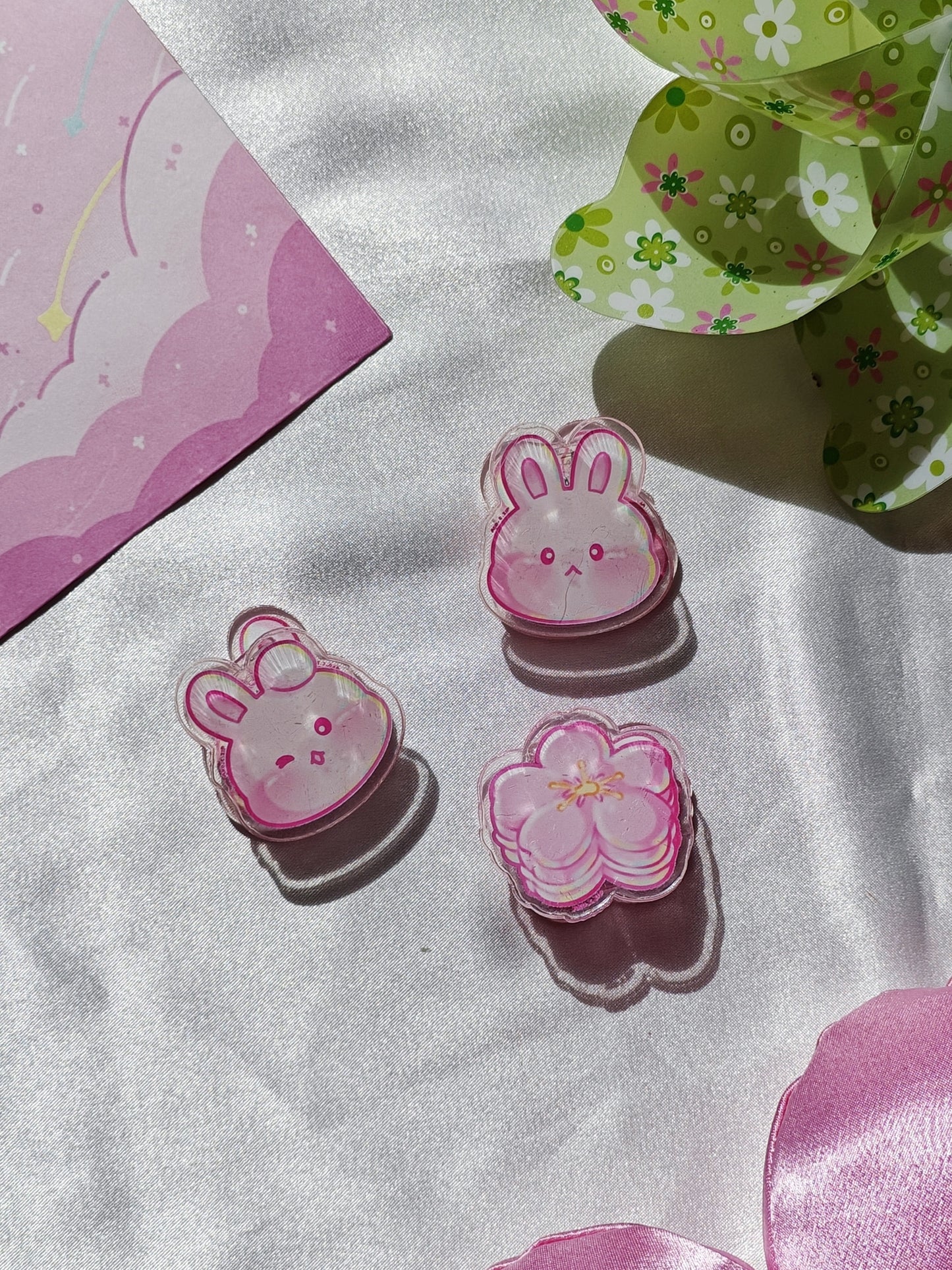 Pink Bunny bag clips