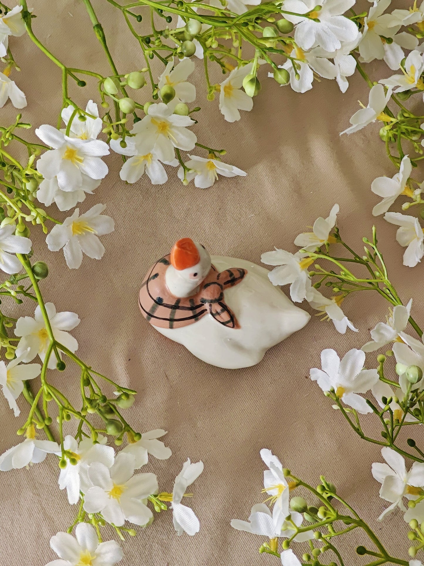 White Goose Ceramic Ring Holder