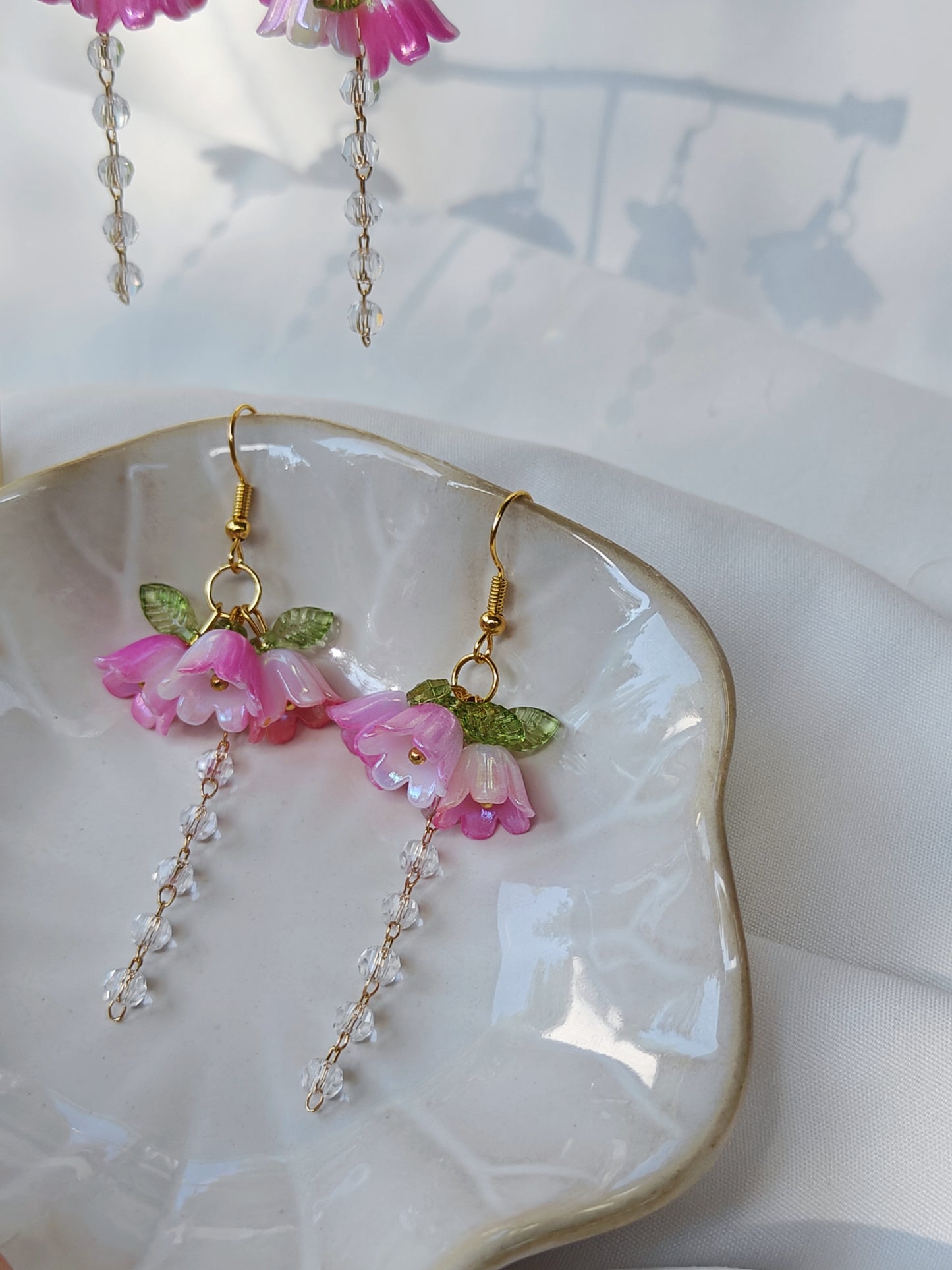 Dangle crystal bouquet earrings