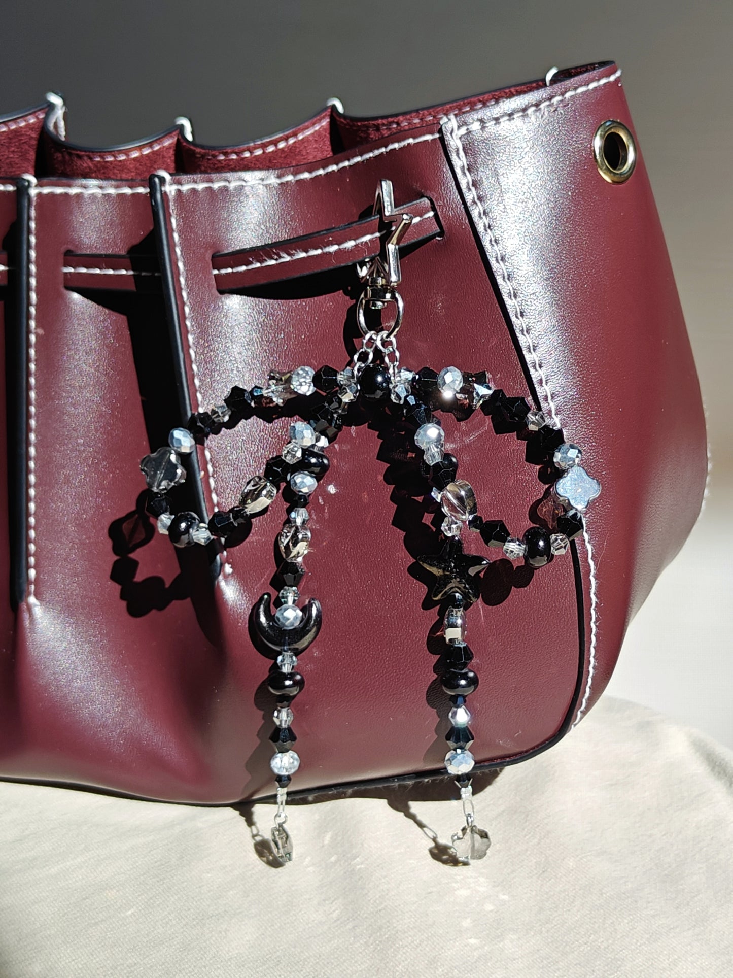 Silver Bow Bag Charm