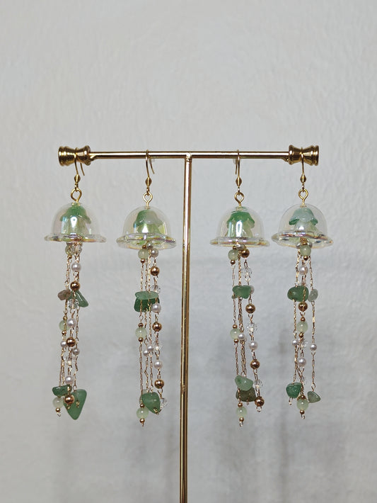 Aventurine Princess Jellyfish Earrings