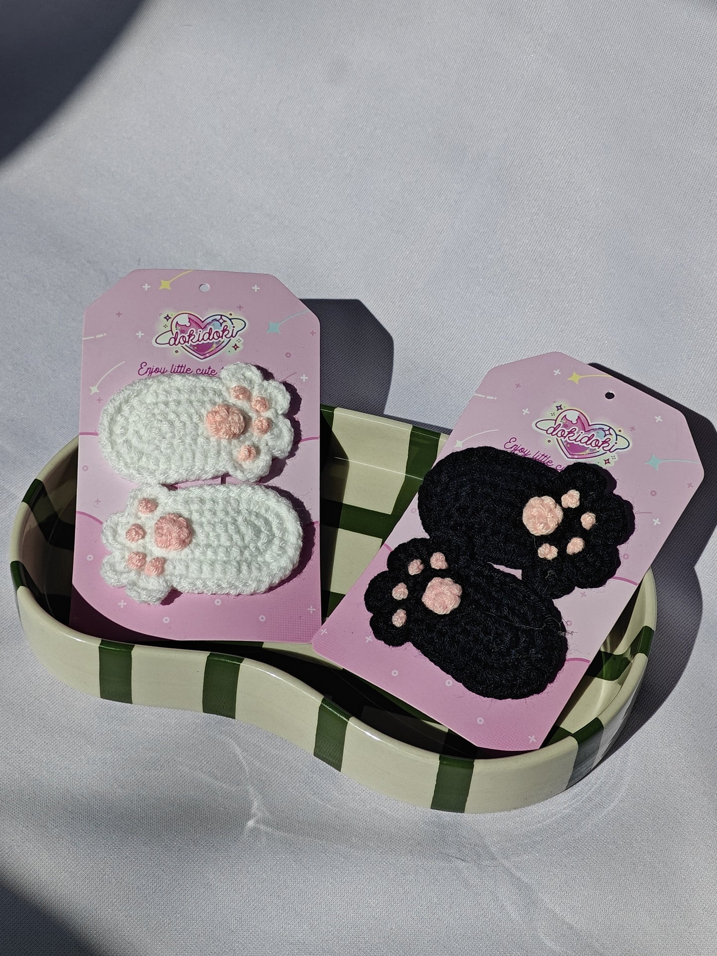 Cat Paw Crochet Hairpin Set